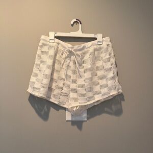 White Crochet Cover Up Shorts
